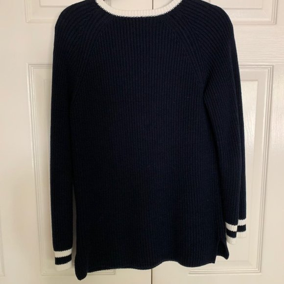 Jones New York Navy/White Shaker Stitch Sweater, Size Small - Picture 5 of 6
